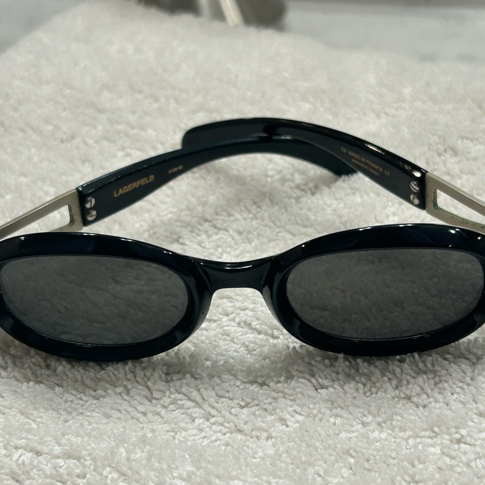 Karl Lagerfeld Black Oval Sunglasses
